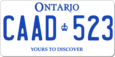 ON license plate CAAD523