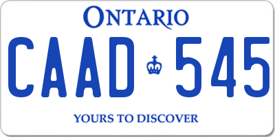 ON license plate CAAD545