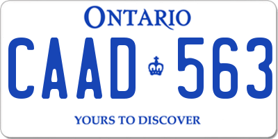 ON license plate CAAD563
