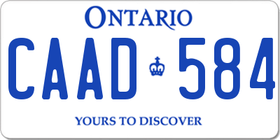 ON license plate CAAD584