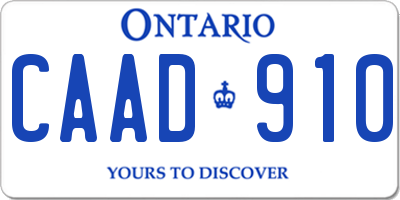 ON license plate CAAD910
