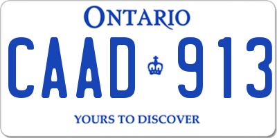 ON license plate CAAD913