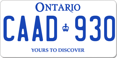 ON license plate CAAD930