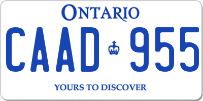 ON license plate CAAD955