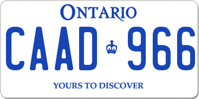 ON license plate CAAD966