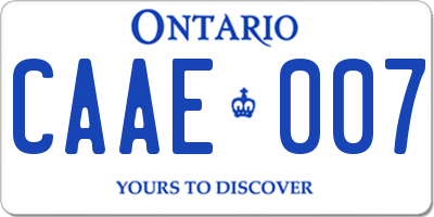 ON license plate CAAE007
