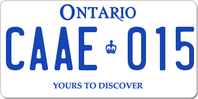 ON license plate CAAE015