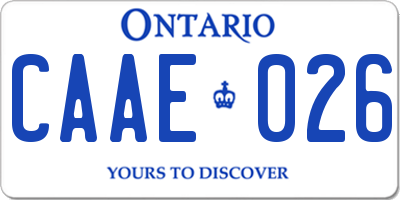 ON license plate CAAE026