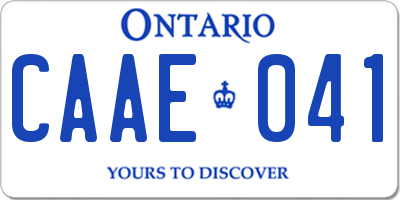 ON license plate CAAE041