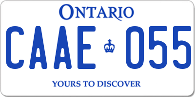 ON license plate CAAE055