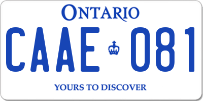 ON license plate CAAE081