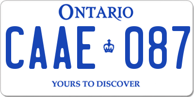 ON license plate CAAE087