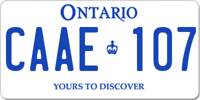 ON license plate CAAE107