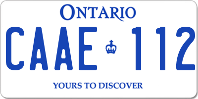 ON license plate CAAE112