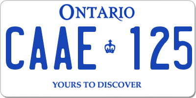 ON license plate CAAE125