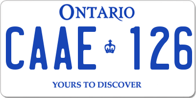 ON license plate CAAE126