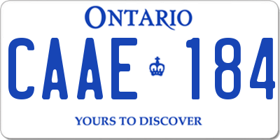ON license plate CAAE184
