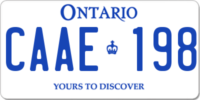 ON license plate CAAE198