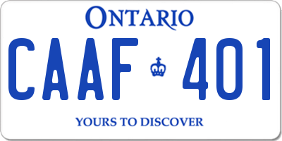 ON license plate CAAF401