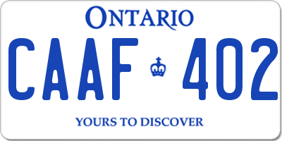 ON license plate CAAF402