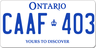 ON license plate CAAF403