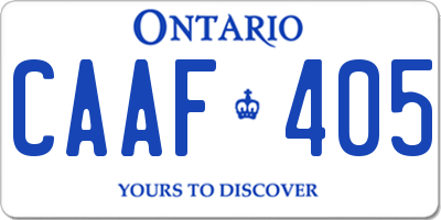 ON license plate CAAF405