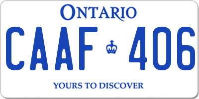 ON license plate CAAF406