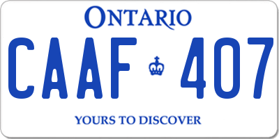 ON license plate CAAF407