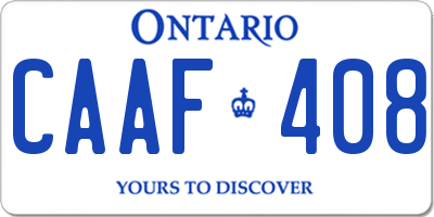 ON license plate CAAF408