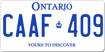 ON license plate CAAF409