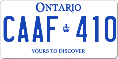 ON license plate CAAF410