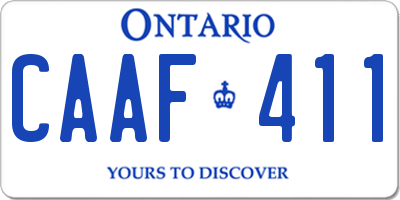 ON license plate CAAF411