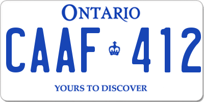 ON license plate CAAF412