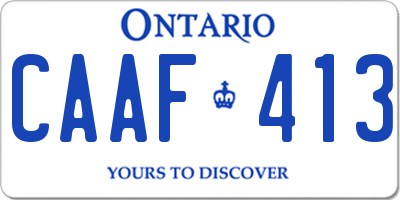 ON license plate CAAF413