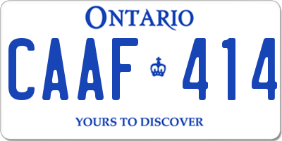 ON license plate CAAF414