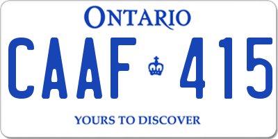 ON license plate CAAF415