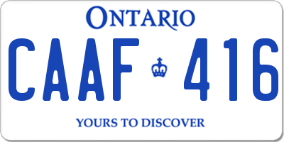 ON license plate CAAF416