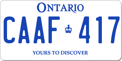 ON license plate CAAF417