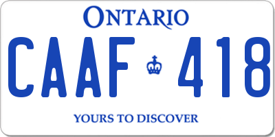 ON license plate CAAF418