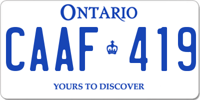 ON license plate CAAF419