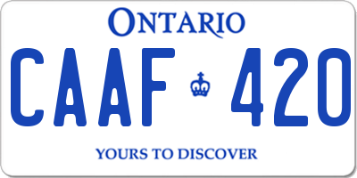 ON license plate CAAF420