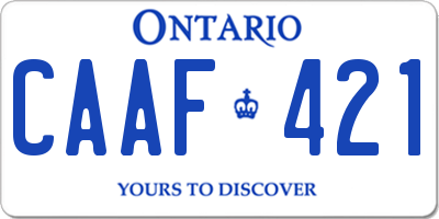 ON license plate CAAF421