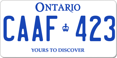 ON license plate CAAF423