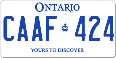 ON license plate CAAF424