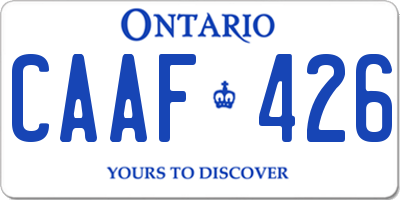 ON license plate CAAF426