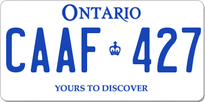 ON license plate CAAF427