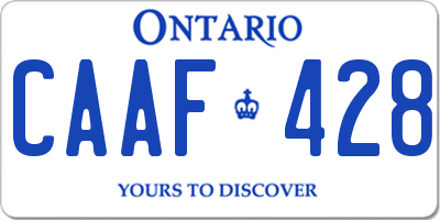 ON license plate CAAF428