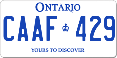 ON license plate CAAF429