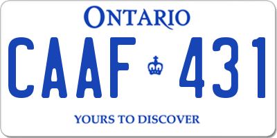 ON license plate CAAF431