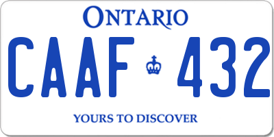 ON license plate CAAF432